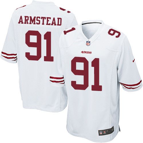 Nike 49ers #91 Arik Armstead White Youth Stitched NFL Elite Jersey - Click Image to Close